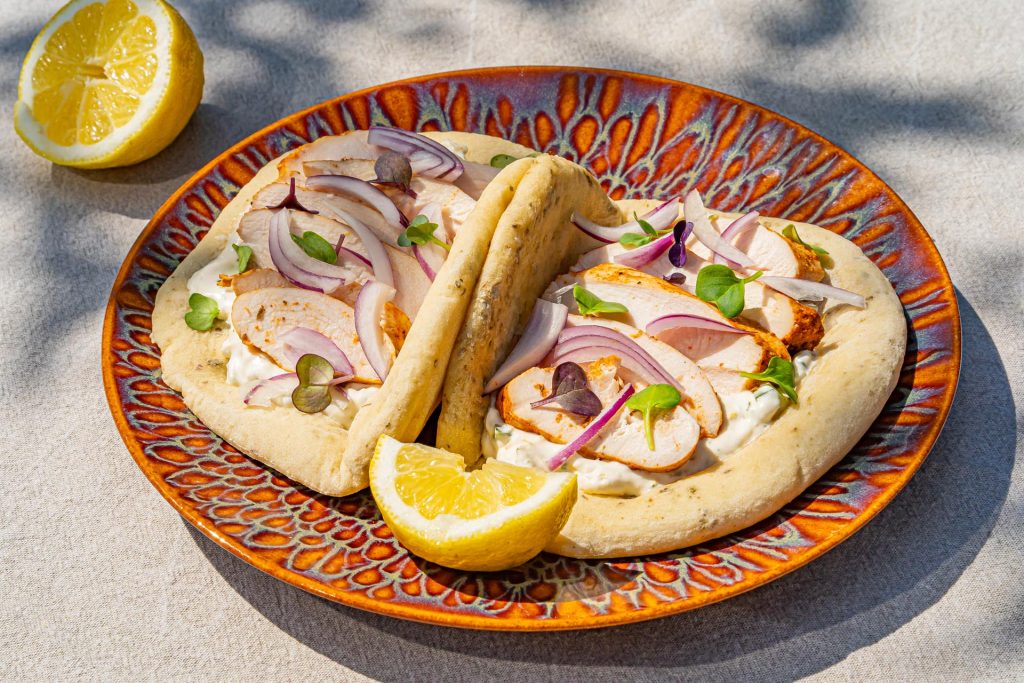 griekse pita met kip en witlof