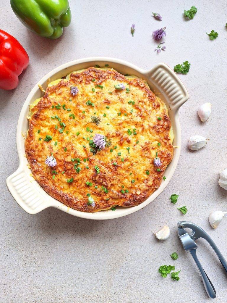 witlof met aardappelen en gehakt en kaas uit de oven of airfryer schotel