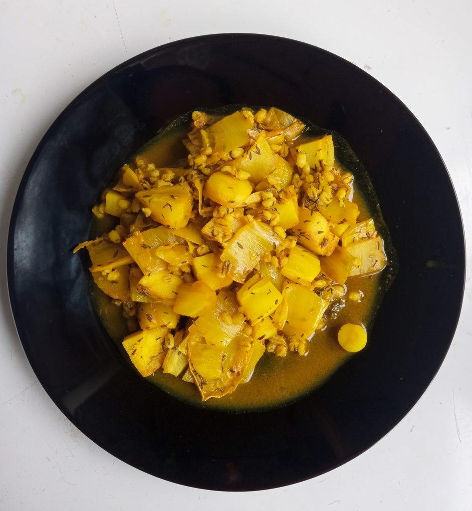 Witlof op Indiase wijze met pastinaak